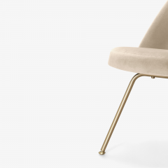  Knoll Eero Saarinen for Knoll Executive Armless Chairs in Velvet Brushed Brass 6 - 2772452