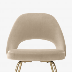  Knoll Eero Saarinen for Knoll Executive Armless Chairs in Velvet Brushed Brass 6 - 2772453