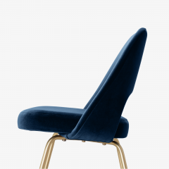  Knoll Eero Saarinen for Knoll Executive Armless Chairs in Velvet Brushed Brass 6 - 2772477