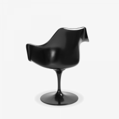  Knoll Eero Saarinen for Knoll Tulip Chairs in Black with Black Leather Set of 4 - 2265763