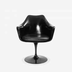  Knoll Eero Saarinen for Knoll Tulip Chairs in Black with Black Leather Set of 4 - 2265765