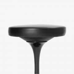  Knoll Eero Saarinen for Knoll Tulip Stools in Black Leather - 2265792