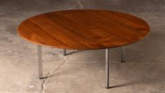  Knoll Florence Knoll Round Parallel Bar Coffee Table in Solid Walnut and Steel - 3511671