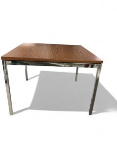  Knoll Florence Knoll Walnut Side Table with Solid Chrome Legs Circa 1950s - 3974920