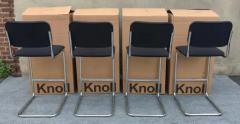  Knoll Four 4 NIB Cesca Bar Stools Marcel Breuer Knoll Chromed Steel Upholstery - 3181278