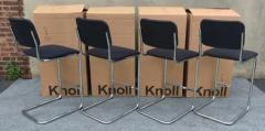  Knoll Four 4 NIB Cesca Bar Stools Marcel Breuer Knoll Chromed Steel Upholstery - 3181280