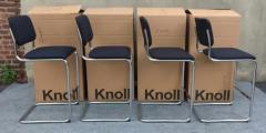  Knoll Four 4 NIB Cesca Bar Stools Marcel Breuer Knoll Chromed Steel Upholstery - 3181281