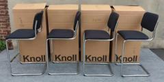  Knoll Four 4 NIB Cesca Bar Stools Marcel Breuer Knoll Chromed Steel Upholstery - 3181317