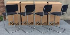  Knoll Four 4 NIB Cesca Bar Stools Marcel Breuer Knoll Chromed Steel Upholstery - 3181318
