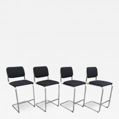  Knoll Four 4 NIB Cesca Bar Stools Marcel Breuer Knoll Chromed Steel Upholstery - 3182960