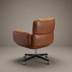  Knoll International Knoll Otto Zapf Executive Chair in Original Saddle Brown Leather - 4504476