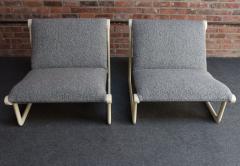  Knoll International Pair of Boucl Slipper Chairs by Bruce Hannah and Andrew Morrison for Knoll - 4307686