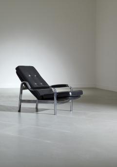  Knoll International Reclining Armchair in Metal and Leather - 3081223