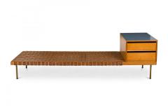  Knoll Knoll Associated Leather Strap Wooden Bench with Two Drawer Cabinet - 4275012