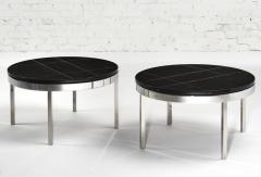 Knoll Knoll Black Granite and Stainless Steel Side End Tables 1980 - 2892380