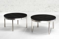  Knoll Knoll Black Granite and Stainless Steel Side End Tables 1980 - 2892382