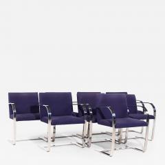  Knoll Knoll Brno Flat Bar Mid Century Chrome Dining Chairs Set of 8 - 4107008