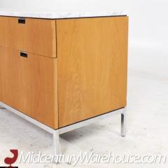  Knoll Knoll Mid Century Natural Oak and White Marble Top Credenza - 3504159