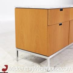  Knoll Knoll Mid Century Natural Oak and White Marble Top Credenza - 3504166