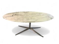  Knoll Knoll Oval Dining Conference Table or Desk 3 4 Italian Carrara Marble Top - 3943191