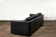  Knoll Knoll Pfister Black Leather Sofa 1971 - 2814093