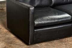  Knoll Knoll Pfister Black Leather Sofa 1971 - 2814099