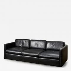  Knoll Knoll Pfister Black Leather Sofa 1971 - 2819537