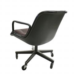  Knoll Knoll Pollock Executive Chair in Aubergine Leather Matte Black Frame - 3489799