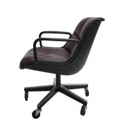  Knoll Knoll Pollock Executive Chair in Aubergine Leather Matte Black Frame - 3489801