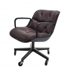  Knoll Knoll Pollock Executive Chair in Aubergine Leather Matte Black Frame - 3489802