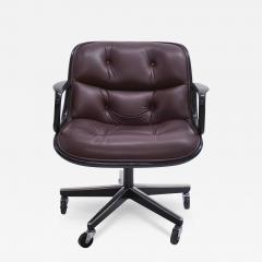  Knoll Knoll Pollock Executive Chair in Aubergine Leather Matte Black Frame - 3490543
