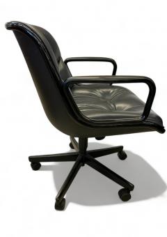  Knoll Knoll Pollock Executive Chair in Navy Leather Matte Black Frame - 3824862