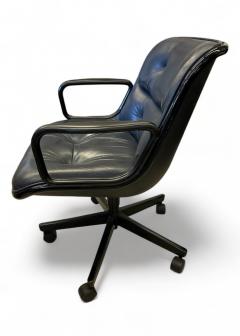  Knoll Knoll Pollock Executive Chair in Navy Leather Matte Black Frame - 3824863