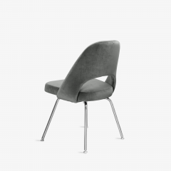  Knoll Knoll Saarinen Executive Chairs in Gunmetal Cotton Velvet Chrome Legs Set of 6 - 3348380