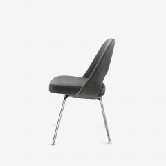  Knoll Knoll Saarinen Executive Chairs in Gunmetal Cotton Velvet Chrome Legs Set of 6 - 3348381