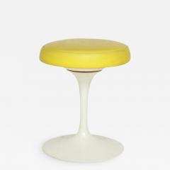  Knoll Knoll Saarinen Stool Yellow White Swivel Signed - 2791280