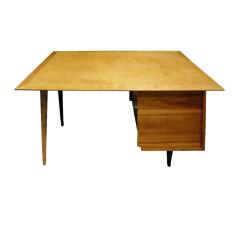  Knoll Knoll Single Pedestal Desk in Birch and Walnut ca 1950 - 785431