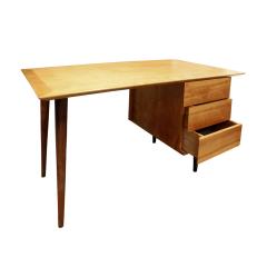  Knoll Knoll Single Pedestal Desk in Birch and Walnut ca 1950 - 785433