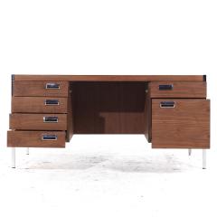  Knoll Knoll Style Mid Century Chrome and Walnut Executive Desk - 3839425