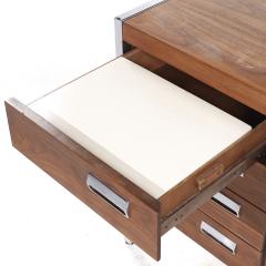  Knoll Knoll Style Mid Century Chrome and Walnut Executive Desk - 3839428