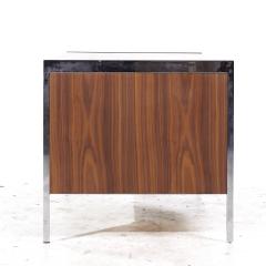  Knoll Knoll Style Mid Century Chrome and Walnut Executive Desk - 3839431