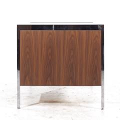  Knoll Knoll Style Mid Century Chrome and Walnut Executive Desk - 3839432