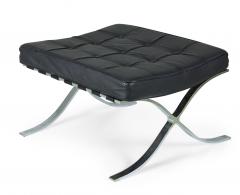  Knoll Leather And Chrome Ottomans Benches Manner Of Mies Van Der Rohe For Knoll - 3170611