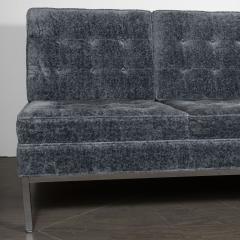  Knoll Mid Century Modern Button Back Tufted Sofa in Textural Sapphire Velvet by Knoll - 1540088