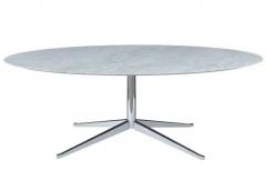  Knoll Mid Century Modern Oval Dining Table or Desk by Florence Knoll in Carrara Marble - 3146183
