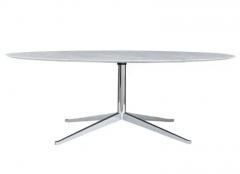  Knoll Mid Century Modern Oval Dining Table or Desk by Florence Knoll in Carrara Marble - 3146185