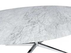  Knoll Mid Century Modern Oval Dining Table or Desk by Florence Knoll in Carrara Marble - 3146250