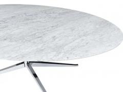  Knoll Mid Century Modern Oval Dining Table or Desk by Florence Knoll in Carrara Marble - 3146254