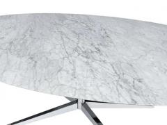  Knoll Mid Century Modern Oval Dining Table or Desk by Florence Knoll in Carrara Marble - 3146258