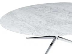  Knoll Mid Century Modern Oval Dining Table or Desk by Florence Knoll in Carrara Marble - 3146284